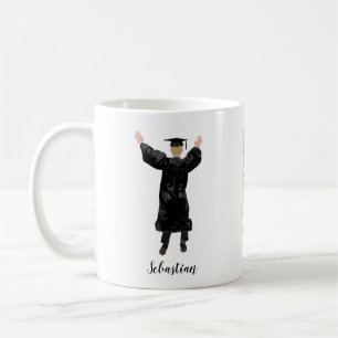 Personlig Student Watercolor Boy Kaffemugg