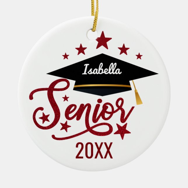 personlig Studenten 2024 Julgransprydnad Keramik (Framsidan)
