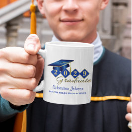 Personlig Studenten Blue & Guld 20XX Kaffemugg