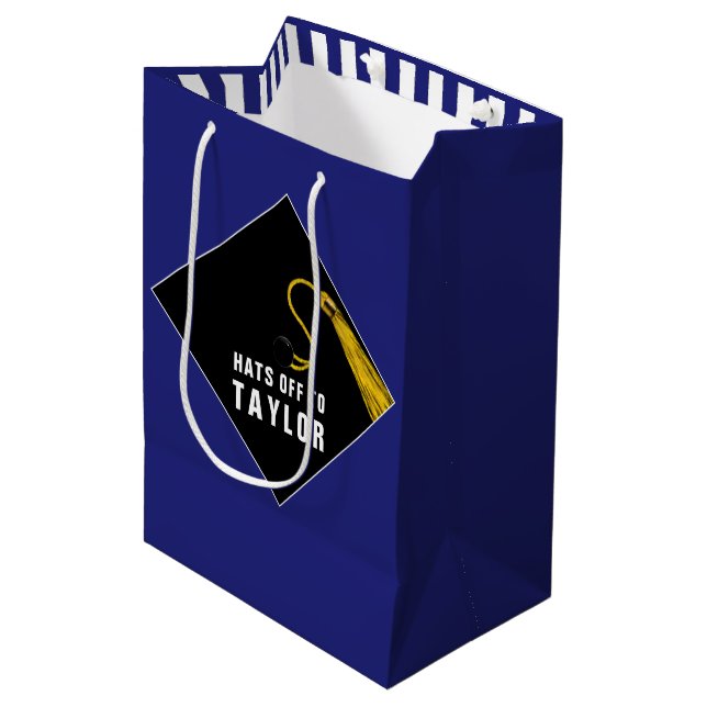 Personlig Studenten Blue Medium Gift-fack (Framsidan Vinklad)