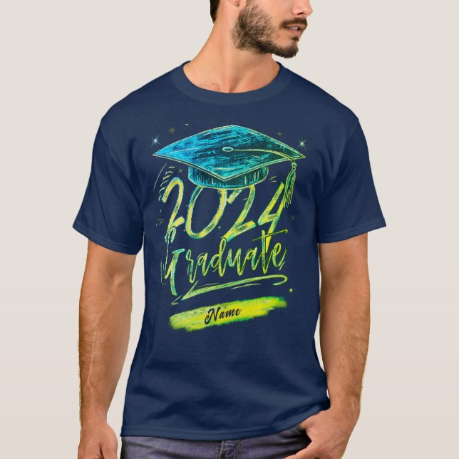 Personlig Studenten Blue Shirt med Namn T Shirt (Framsida)