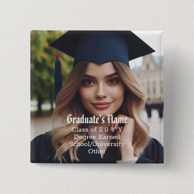 Personlig Studenten Foto, Namn och klassår Knapp (Framsida)