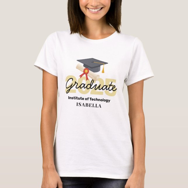 Personlig Studenten Gift - klass 2025 T Shirt (Framsida)