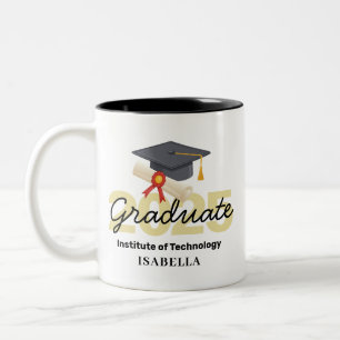 Personlig Studenten Gift - klass 2025 Två-Tonad Mugg