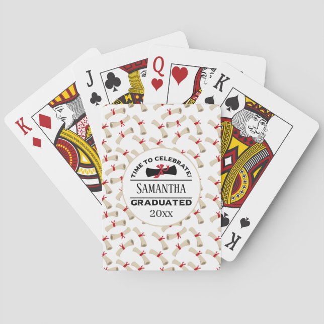 Personlig Studenten Gift | Tid att fira Casinokort (Baksidan)