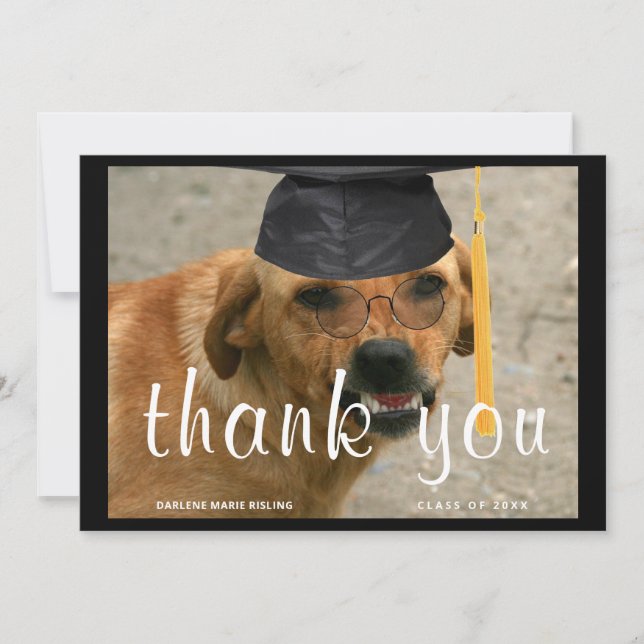 Personlig Studenten Hund w/Tassel Meddelande (Framsida)