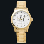 Personlig Studenten, monogram år Armbandsur<br><div class="desc">En enkel studenten-gåva från personligen till henne, med ett manusmonogram med graderingsklass. Enkelt klassiskt utseende.</div>