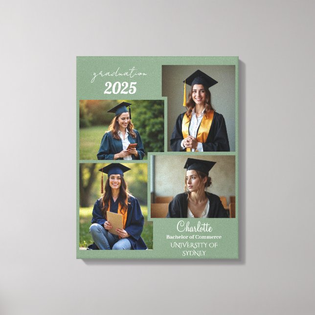 Personlig Studenten Photo Collage Canvastryck (Framsida)