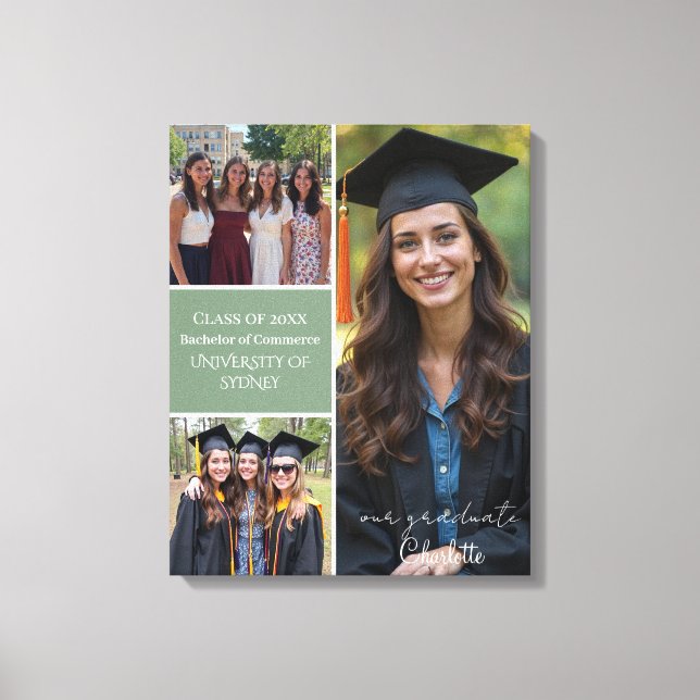Personlig Studenten Photo Collage Canvastryck (Framsida)