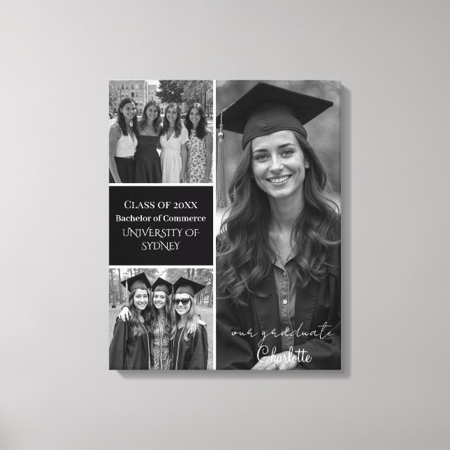 Personlig Studenten Photo Collage Canvastryck (Framsida)