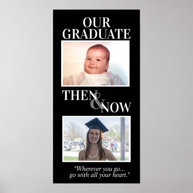 Personlig Studenten presenterar sedan och nu foton Poster (Framsidan)