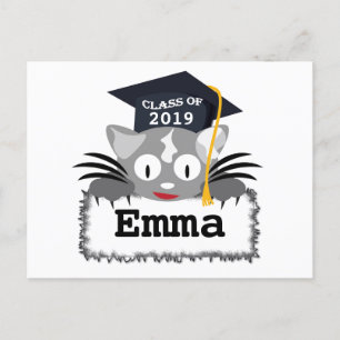 Personlig Studenten vykort. Cute Kattunge Ansikte Vykort
