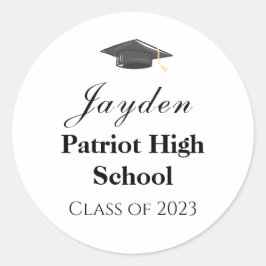 Personlig Studentmössa Skolklass Runt Klistermärke