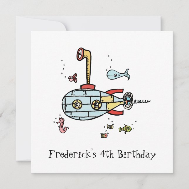 Personlig Subsea Children's Birthday Inbjudan (Framsida)