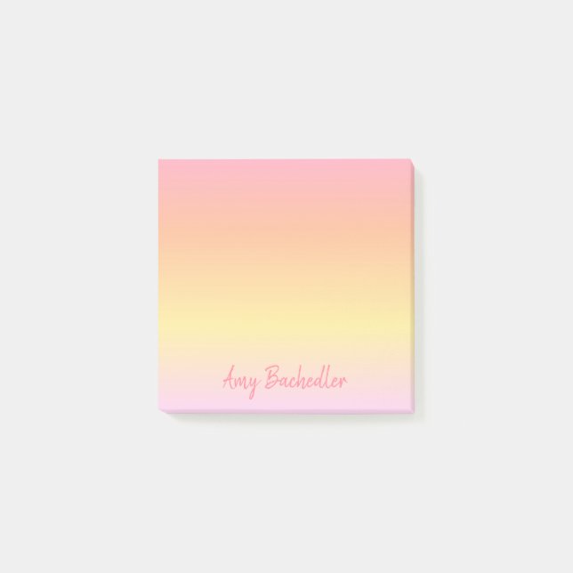 Personlig Subtle Ombre Sunset Post-it Block (Framsida)