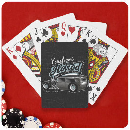 Personlig Suede Hot rod Sedan Speed Shop Garage Casinokort