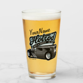 Personlig Suede Hot rod Sedan Speed Shop Garage Glaskopp