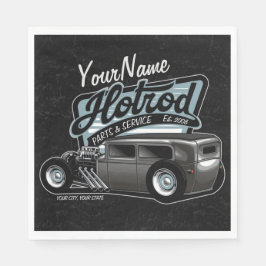 Personlig Suede Hot rod Sedan Speed Shop Garage Pappersservett