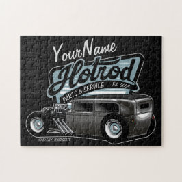 Personlig Suede Hot rod Sedan Speed Shop Garage Pussel