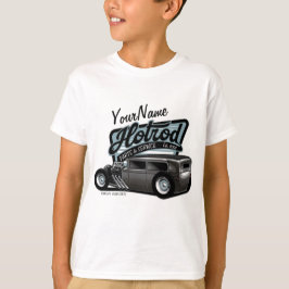 Personlig Suede Hot rod Sedan Speed Shop Garage T Shirt