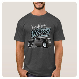 Personlig Suede Hot rod Sedan Speed Shop Garage T Shirt