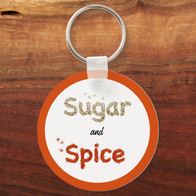 Personlig Sugar & Spice Paprika Chili Sugar Nyckelring (Framsida)