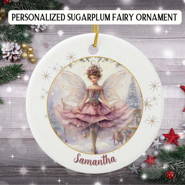 Personlig Sugarplum Fairy God jul Julgransprydnad Keramik (Skapare uppladdad)