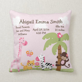 Personlig Sunny Safari/Girl Animals Pillow Kudde