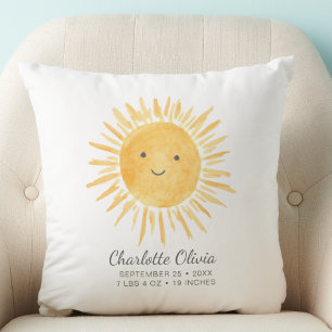 Personlig Sunshine Birth Stats Kudde