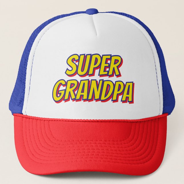 Personlig Super Farfar, Superhjälte Fars Dag Keps (Framsida)