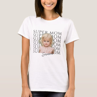 Personlig Super Mamma Foto och Namn T Shirt