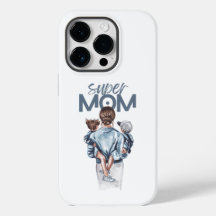 Personlig Super Mamma med Son och Dotter Present