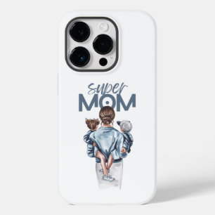 Personlig Super Mamma med Son och Dotter Present