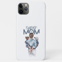 Personlig Super Mamma med Son och Dotter Present