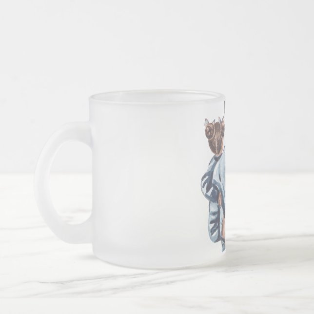 Personlig Super Mamma med Son och Dotter Present Frostad Glasmugg (Vänster)
