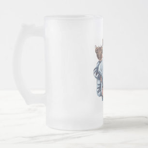 Personlig Super Mamma med Son och Dotter Present Frostat Ölglas