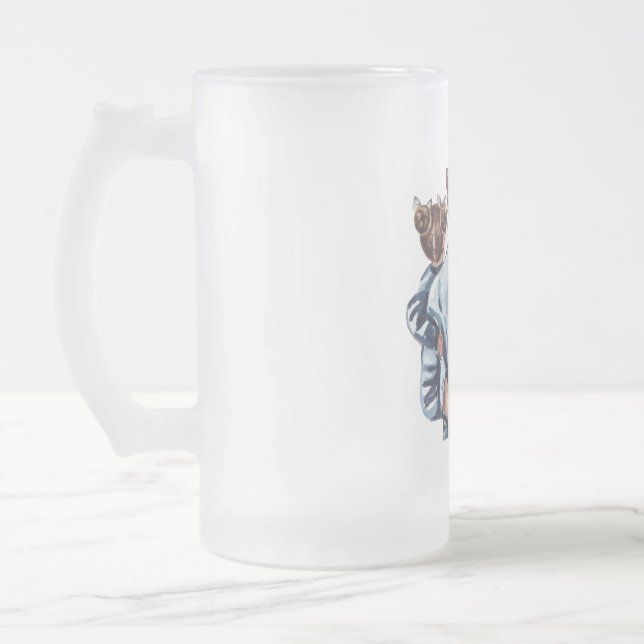 Personlig Super Mamma med Son och Dotter Present Frostat Ölglas (Vänster)