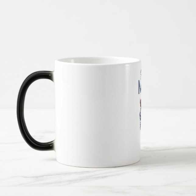 Personlig Super Mamma med Son och Dotter Present Magisk Mugg (Vänster)
