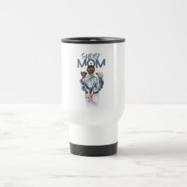 Personlig Super Mamma med Son och Dotter Present Resemugg