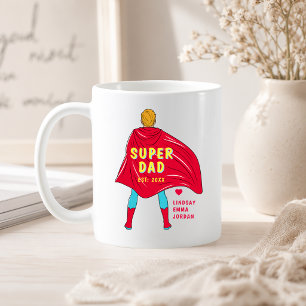 Personlig Super Pappa Mugg Anpassade Barn Namn