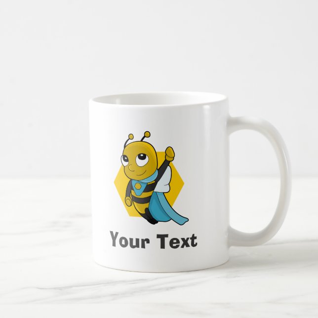 Personlig Superhjälte bin tecknad Coffee Mugg (Höger)