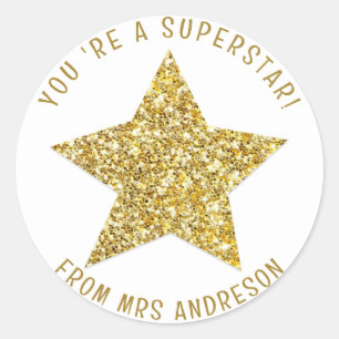 Personlig superstar Teacher Reward Runt Klistermärke