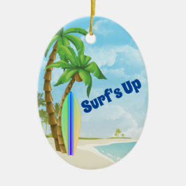 Personlig Surfboard Beach Surfing jul Julgransprydnad Keramik