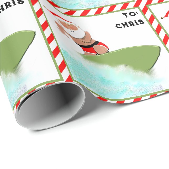 Personlig Surfing-julgåva Presentpapper (Rullad Hörn)