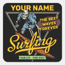 Personlig Surfing Skeleton Ride Vågar Surfer