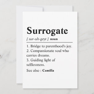 Personlig surrogatmor tackkort, surrogat tack kort