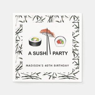Personlig Sushi Birthday Pappersservett