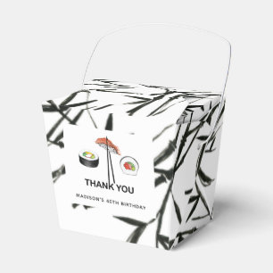 Personlig Sushi Birthday Simple Black White Presentaskar