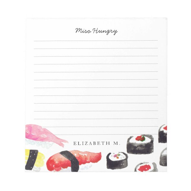 Personlig | Sushi Shopping List Anteckningsblock (Framsida)