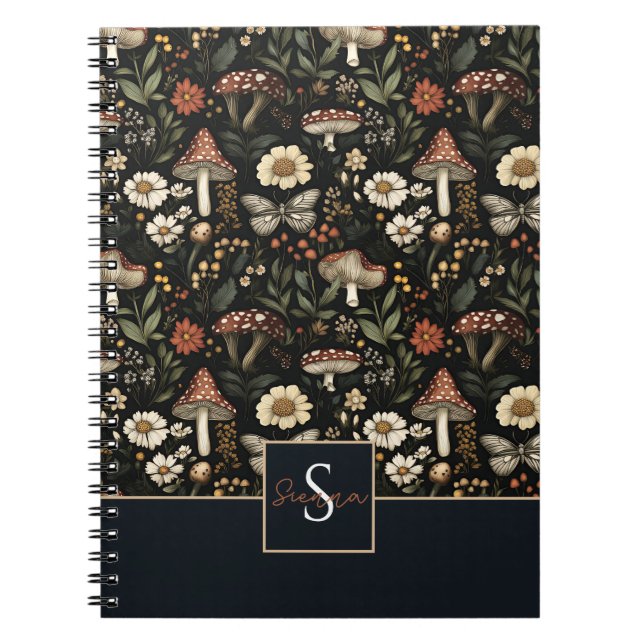 Personlig Svampar och blommor Anteckningsbok (Framsidan)